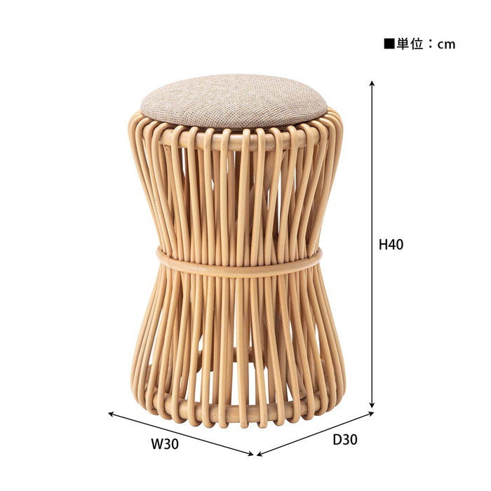 ラウンドスツール ナチュラル W30×D30×H40  azu-guy-260の画像