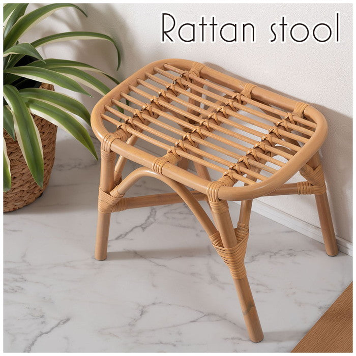 ラタンスツール ナチュラル W42×D30×H36  azu-guy-261の画像