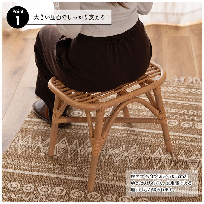 ラタンスツール ナチュラル W42×D30×H36  azu-guy-261の画像