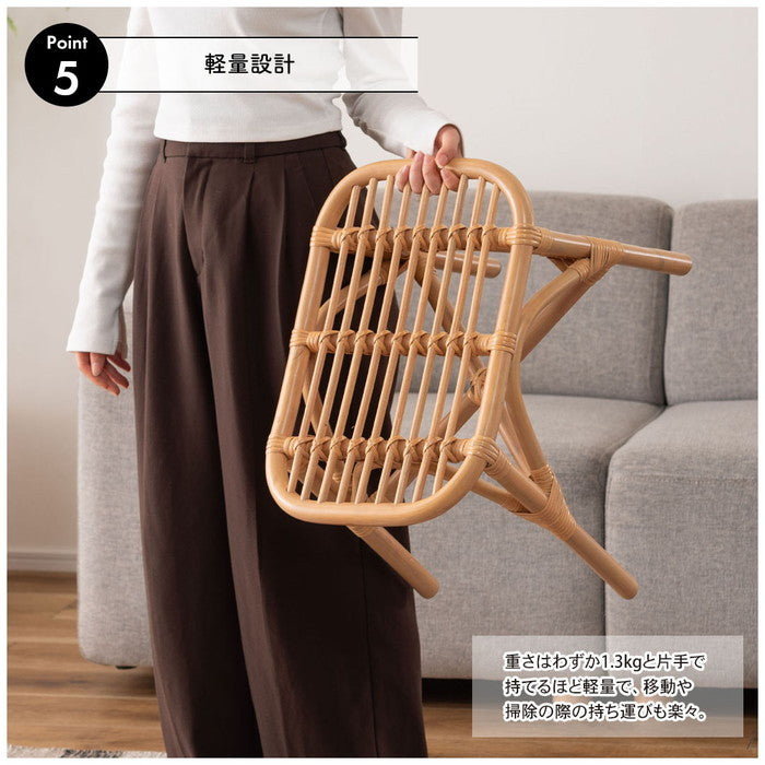 ラタンスツール ナチュラル W42×D30×H36  azu-guy-261の画像