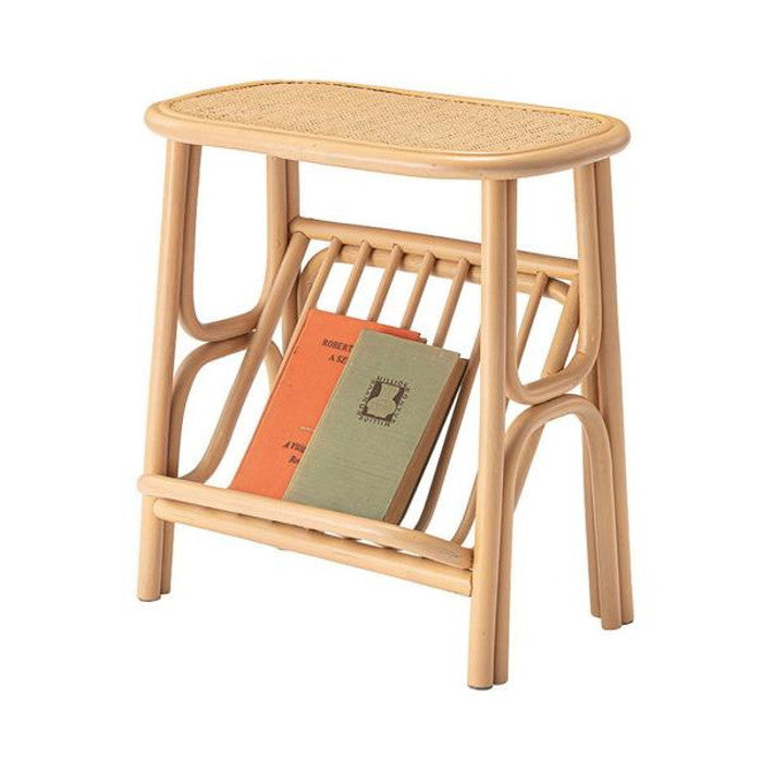 マガジンラック付きサイドテーブル ナチュラル W50×D30×H50  azu-guy-262の画像