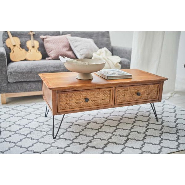 センターテーブル ブラウン W100×D50×H40  azu-guy-371の画像