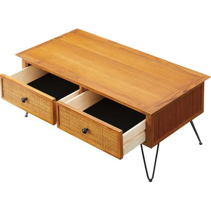 センターテーブル ブラウン W100×D50×H40  azu-guy-371の画像