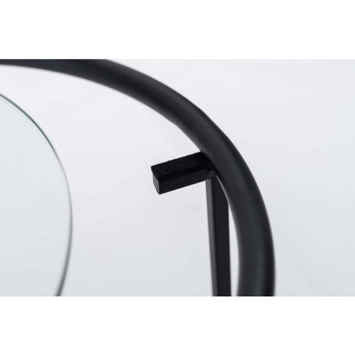 ラウンド ガラス テーブル 2D ブラック W38×D38×H38.5 円形  azu-hit-243の画像