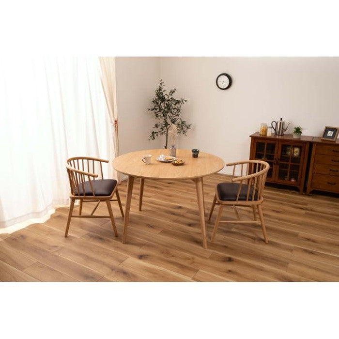 ダイニング チェア ナチュラル ベージュ W52×D52×H73×SH47 チェア 北欧 ナチュラル アームチェア ウィンザーチェア 木製 背もたれ レザー 天然木 オーク azu-hoc-76の画像