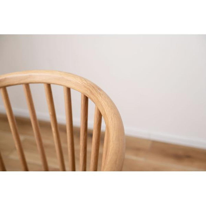 ダイニング チェア ナチュラル ベージュ W52×D52×H73×SH47 チェア 北欧 ナチュラル アームチェア ウィンザーチェア 木製 背もたれ レザー 天然木 オーク azu-hoc-76の画像