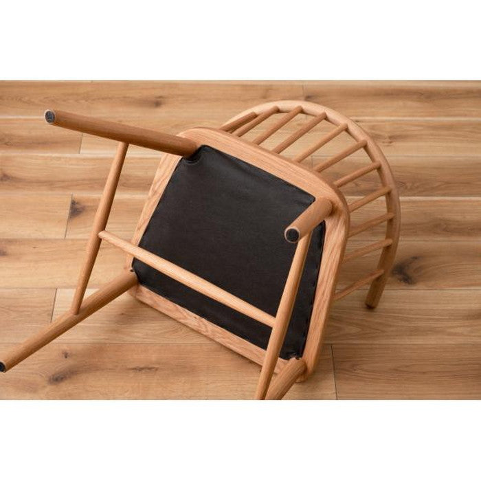 ダイニング チェア ナチュラル ベージュ W52×D52×H73×SH47 チェア 北欧 ナチュラル アームチェア ウィンザーチェア 木製 背もたれ レザー 天然木 オーク azu-hoc-76の画像