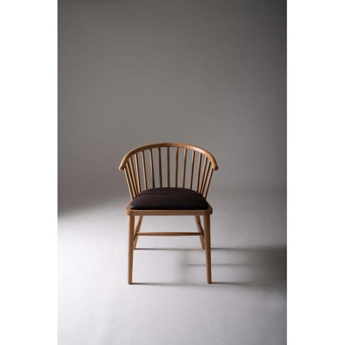 ダイニング チェア ナチュラル ベージュ W52×D52×H73×SH47 チェア 北欧 ナチュラル アームチェア ウィンザーチェア 木製 背もたれ レザー 天然木 オーク azu-hoc-76の画像