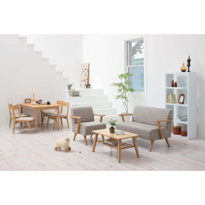 モタ ダイニング テーブル ナチュラル W130×D75×H64  azu-hot-333の画像