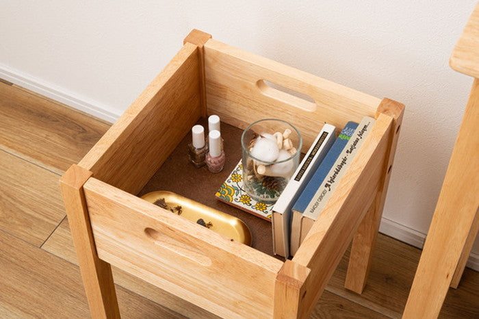 収納付きスツール ナチュラル W32×D32×H43 スツール 収納付き 椅子 イス 木製 収納 小物入れ 天然木 シンプル おしゃれ 北欧 韓国インテリア ナチュラル azu-how-004の画像