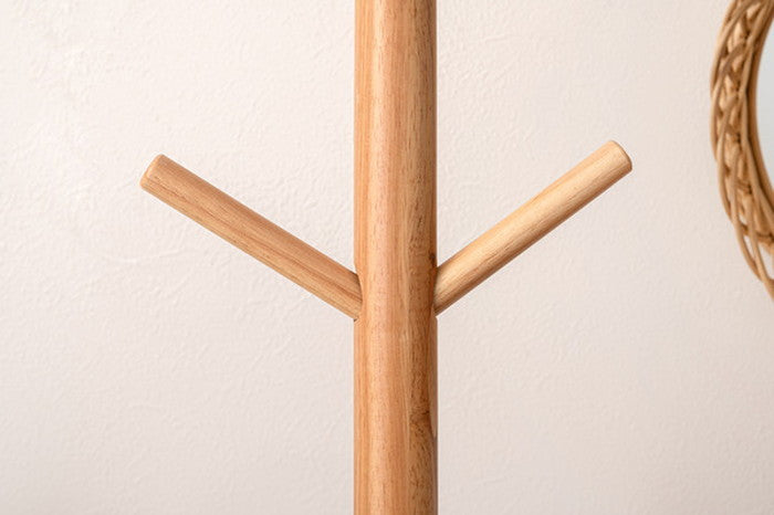 ポールハンガー ナチュラル W50×D50×H169 ポールハンガー ハンガー 収納 コートハンガー 帽子 天然木 シンプル おしゃれ 北欧 韓国インテリア ナチュラル azu-how-007の画像