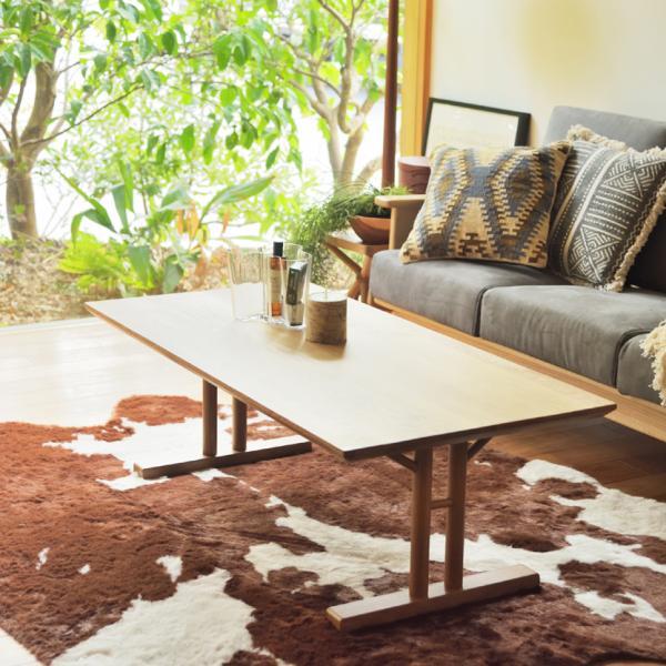 センターテーブル ナチュラル W115×D57×H40  azu-jpt-256の画像