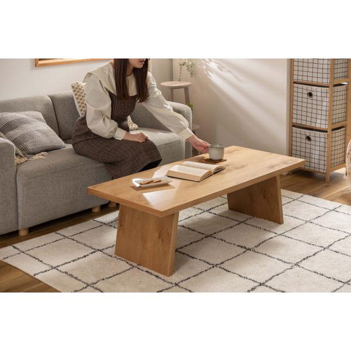 リビングテーブル センターテーブル ナチュラル ブラウン W120×D55×H38 リビングテーブル センターテーブル ローテーブル テーブル 幅120? 長方形 ナチュラル おしゃれ シンプル 大きめ 日本製 azu-jpt-89の画像