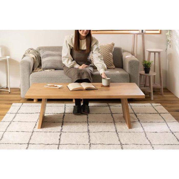 リビングテーブル センターテーブル ナチュラル ブラウン W120×D55×H38 リビングテーブル センターテーブル ローテーブル テーブル 幅120? 長方形 ナチュラル おしゃれ シンプル 大きめ 日本製 azu-jpt-89の画像