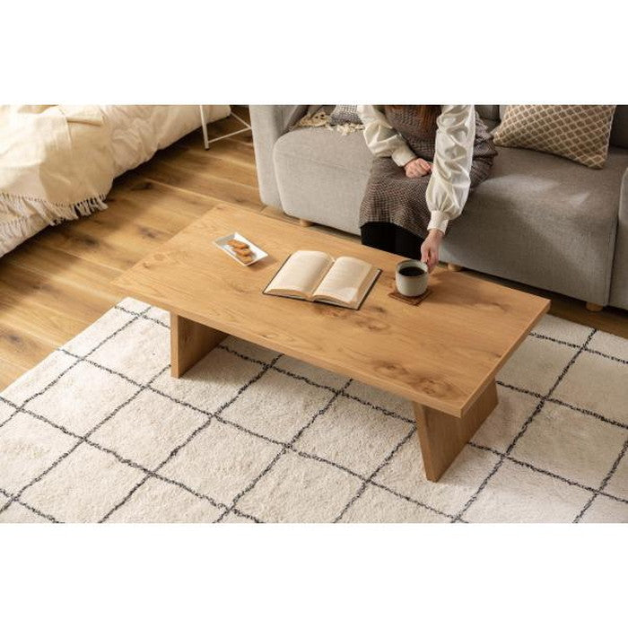 リビングテーブル センターテーブル ナチュラル ブラウン W120×D55×H38 リビングテーブル センターテーブル ローテーブル テーブル 幅120? 長方形 ナチュラル おしゃれ シンプル 大きめ 日本製 azu-jpt-89の画像