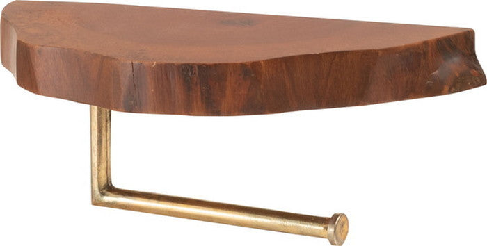 ペーパーホルダー ブラウン 約W30×D14×H15 ペーパーホルダー 壁掛け 収納 収納棚 木製 天然木 ブラウン マホガニー材 マホガニー 木 おしゃれ シンプル ナチュラル 北欧 カントリー カントリー調 ゴールド 金 金色 azu-jw-222の画像