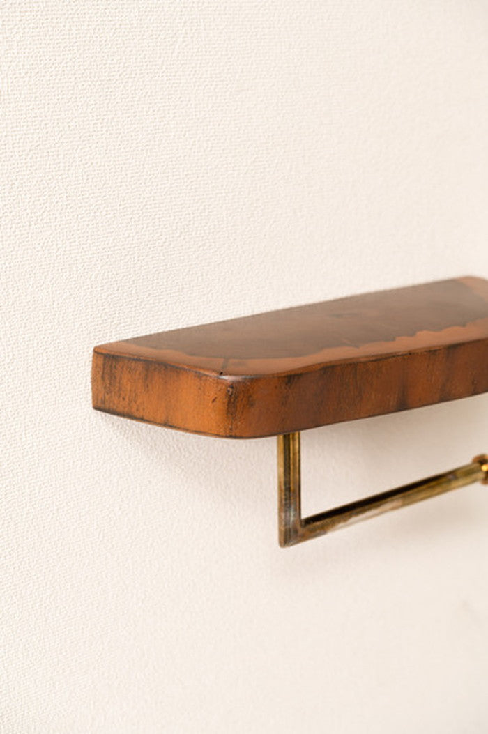 ペーパーホルダー ブラウン 約W30×D14×H15 ペーパーホルダー 壁掛け 収納 収納棚 木製 天然木 ブラウン マホガニー材 マホガニー 木 おしゃれ シンプル ナチュラル 北欧 カントリー カントリー調 ゴールド 金 金色 azu-jw-222の画像