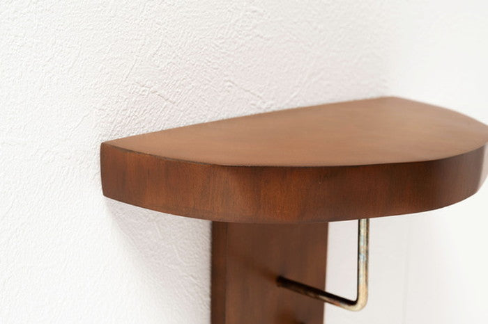 タオルハンガー ブラウン 約W30×D14×H18 タオルハンガー タオル掛け タオルホルダー 壁掛け 収納 収納棚 木製 天然木 ブラウン マホガニー材 マホガニー 木 おしゃれ シンプル ナチュラル 北欧 カントリー カントリー調 ゴールド 金 金色 azu-jw-223の画像