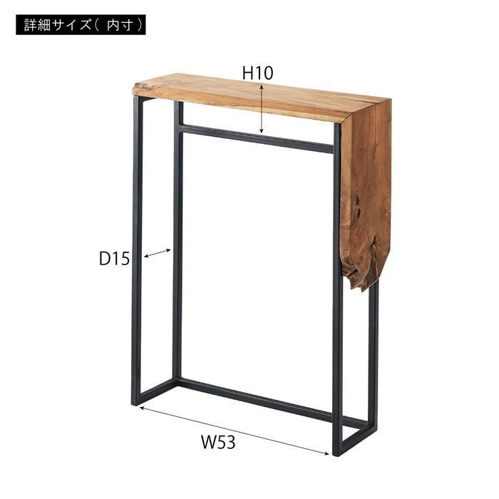 コンソール ブラウン W60×D18.5×H80.5  azu-jw-305の画像