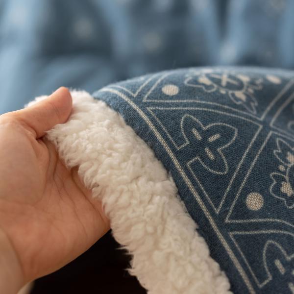 薄掛 コタツ布団 こたつ 正方形 インディゴ W185×D185  azu-kk-137の画像