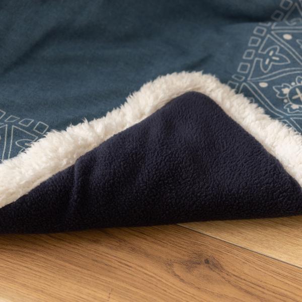 薄掛 コタツ布団 こたつ 正方形 インディゴ W185×D185  azu-kk-137の画像