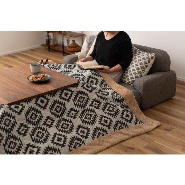 薄掛 コタツ布団 こたつ 正方形 ホワイト W190×D190  azu-kk-145の画像