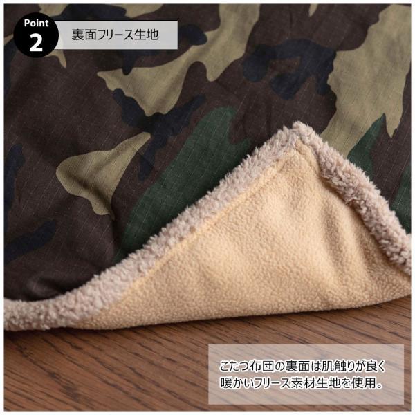 薄掛 コタツ布団 こたつ 正方形 グリーン W190×D190  azu-kk-147の画像