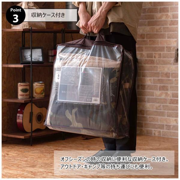 薄掛 コタツ布団 こたつ 正方形 グリーン W190×D190  azu-kk-147の画像