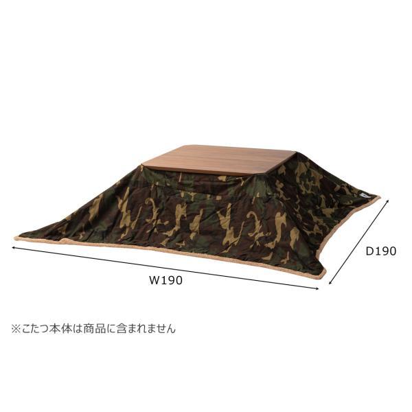 薄掛 コタツ布団 こたつ 正方形 グリーン W190×D190  azu-kk-147の画像