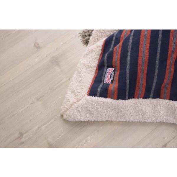 薄掛 コタツ布団 こたつ 正方形 ネイビー W190×D190 こたつ布団 ボーダー ストライプ シンプル 洋室 和室 リビング 正方形 約190?190 掛ふとん おしゃれ 薄掛け フリース 保温性 正方形こたつ布団 ふとん ネイビーとレッドのボーダー柄 azu-kk-159の画像