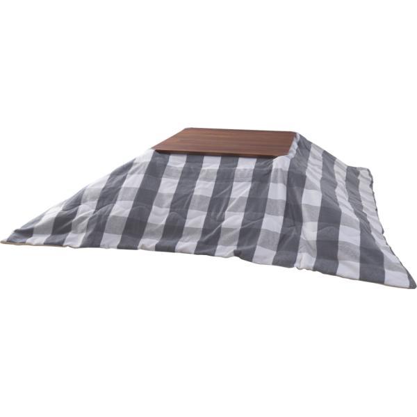 薄掛 コタツ布団 こたつ 正方形 ブルー グレー W190×D190  azu-kk-165の画像