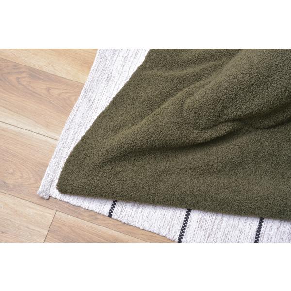 こたつ布団 長方形 チャコールブラウン カーキ W190×D230 こたつ布団 長方形 190×230 防寒 シンプル おしゃれ もこもこ ふわふわ かわいい 120×80対応 ブラウン カーキ azu-kk-170の画像