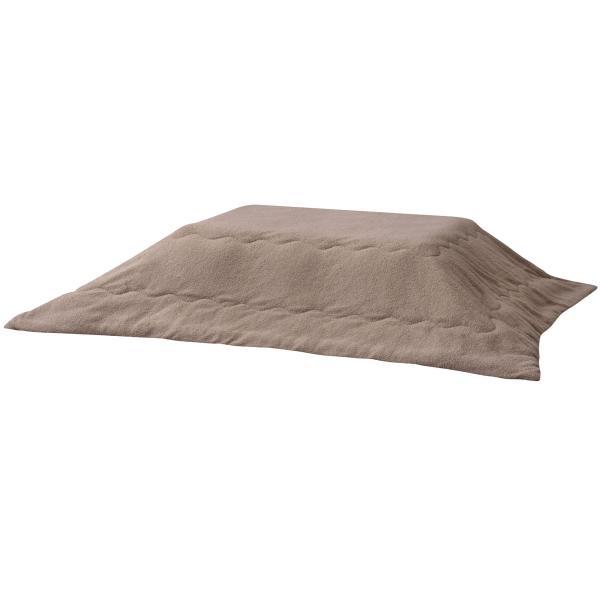 こたつ布団 長方形 チャコールブラウン カーキ W190×D230 こたつ布団 長方形 190×230 防寒 シンプル おしゃれ もこもこ ふわふわ かわいい 120×80対応 ブラウン カーキ azu-kk-170の画像