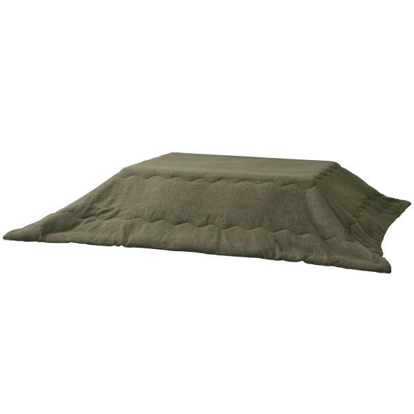 こたつ布団 長方形 チャコールブラウン カーキ W190×D230 こたつ布団 長方形 190×230 防寒 シンプル おしゃれ もこもこ ふわふわ かわいい 120×80対応 ブラウン カーキ azu-kk-170の画像