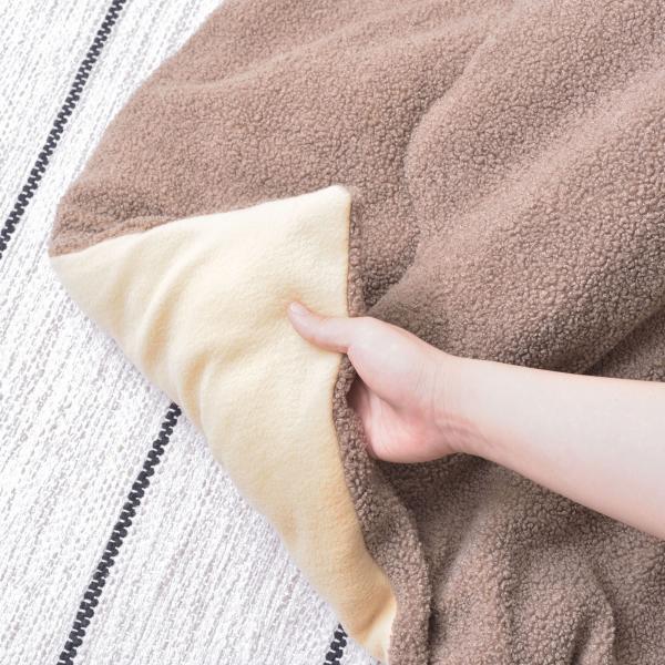 こたつ布団 長方形 チャコールブラウン カーキ W190×D230 こたつ布団 長方形 190×230 防寒 シンプル おしゃれ もこもこ ふわふわ かわいい 120×80対応 ブラウン カーキ azu-kk-170の画像