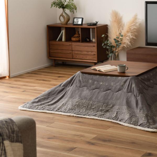 薄掛 コタツ布団 こたつ 正方形 グレー W185×D185  azu-kk-237の画像