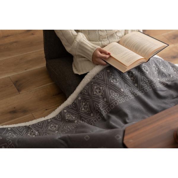 薄掛 コタツ布団 こたつ 正方形 グレー W185×D185  azu-kk-237の画像