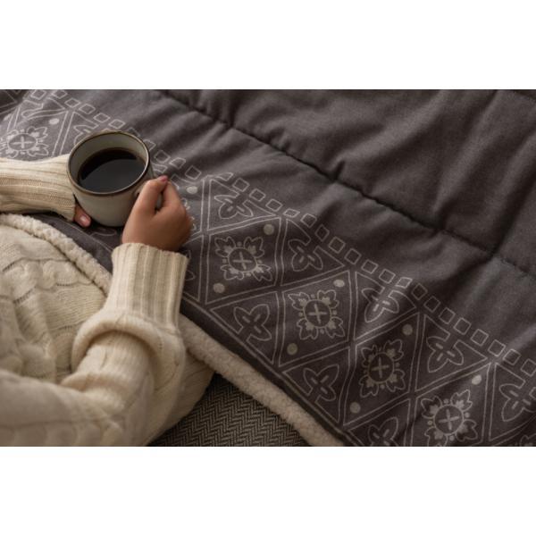 薄掛 コタツ布団 こたつ 正方形 グレー W185×D185  azu-kk-237の画像