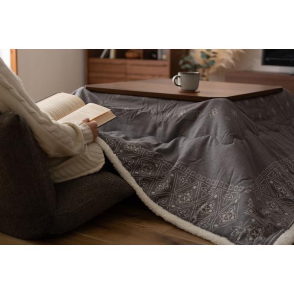 薄掛 コタツ布団 こたつ 正方形 グレー W185×D185  azu-kk-237の画像