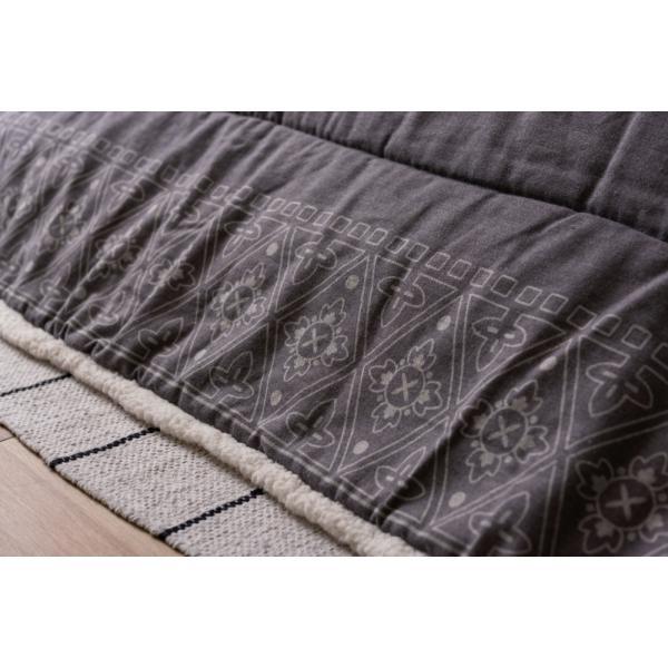 薄掛 コタツ布団 こたつ 正方形 グレー W185×D185  azu-kk-237の画像