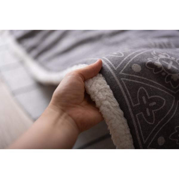 薄掛 コタツ布団 こたつ 正方形 グレー W185×D185  azu-kk-237の画像