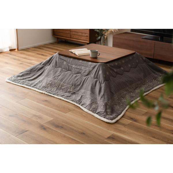 薄掛 コタツ布団 こたつ 正方形 グレー W185×D185  azu-kk-237の画像