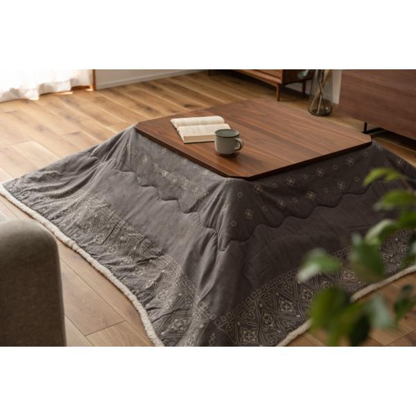 薄掛 コタツ布団 こたつ 正方形 グレー W185×D185  azu-kk-237の画像