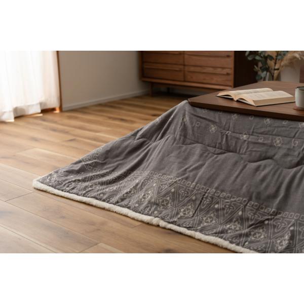 薄掛 コタツ布団 こたつ 正方形 グレー W185×D185  azu-kk-237の画像