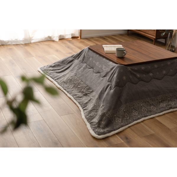 薄掛 コタツ布団 こたつ 正方形 グレー W185×D185  azu-kk-237の画像