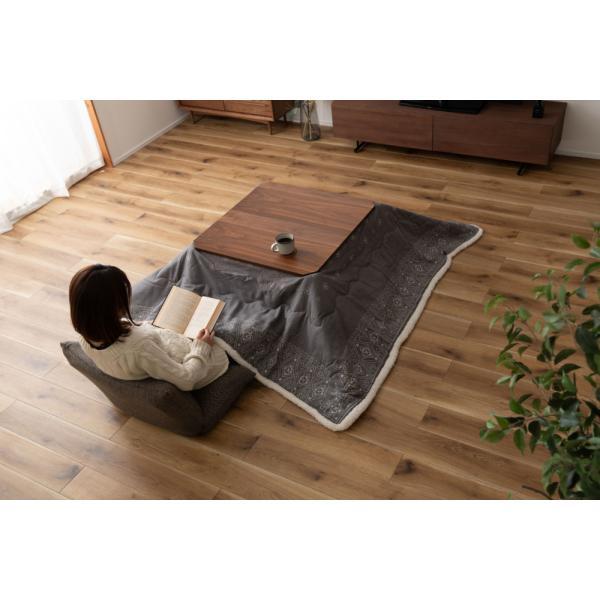 薄掛 コタツ布団 こたつ 正方形 グレー W185×D185  azu-kk-237の画像