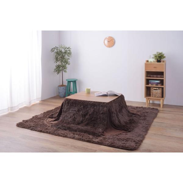 省スペース コタツ掛布団 正方形 ベージュ ブラウン W185×D185  azu-kk-575の画像