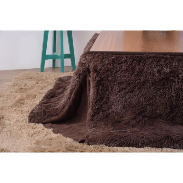 省スペース コタツ掛布団 正方形 ベージュ ブラウン W185×D185  azu-kk-575の画像