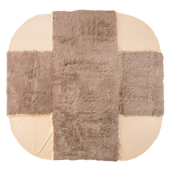 省スペース コタツ掛布団 正方形 ベージュ ブラウン W185×D185  azu-kk-575の画像