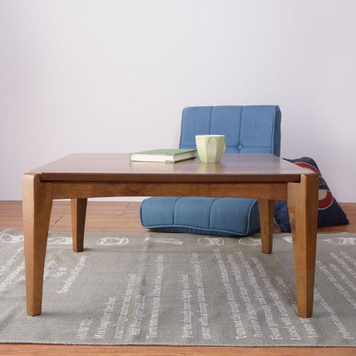 こたつ 炬燵 コタツテーブル ブラウン W75×D75×H38 こたつ 炬燵 ウォルナット 天然木 リビングコタツ センターテーブル 木製品 カフェテーブル こたつ布団ずれない構造 北欧 おしゃれ シンプル モダン 和室 洋室 ひとり暮らし テーブル 幅75センチ azu-kt-107の画像